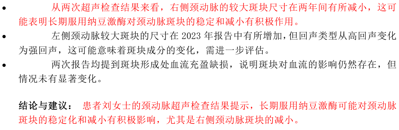 客户案例分析报告（刘女士斑块的改善）